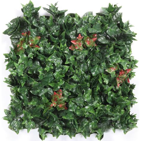 Künstliche Hecke 50 cm x 50 cm, Schutz und Sichtschutz für den Garten, künstliche Graswand als Hintergrund, UV-Schutz (1 Stück)