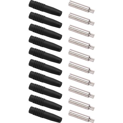 10 Pièces Connecteurs Banane Isolés 2mm avec Manchon de Protection pour Matériel de Test Noir (1/5)