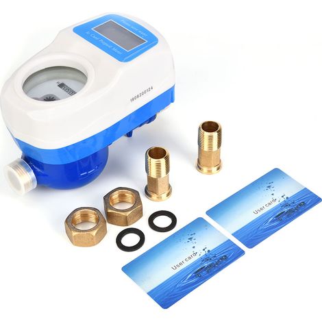 Compteur d'eau numérique intelligent LXSK-15E, outil de mesure pour robinet et tuyau, étanche, affichage digital pour jardin et maison. (1/5)