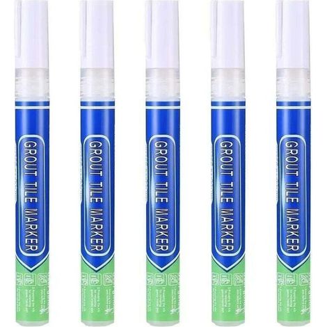 XVX 5 pièces de coulis blanc, imperméable, stylo réparation, pour carrelage mural, joint carrelage, sol, cuisine et salle bain (1/4)