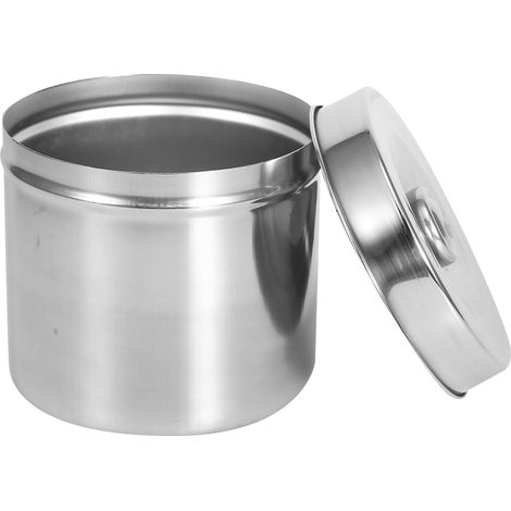 Pot à pommade en acier inoxydable, boîte à pansements en coton, récipient pour gaze iodée, 12 cm / 4,7 pouces (1/5)