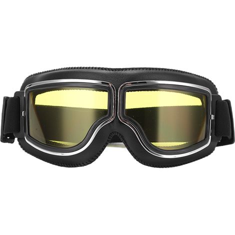Lunettes de motocross anti-vent et sable, monture noire et verres jaunes, réglables pour sports extrêmes (1/5)
