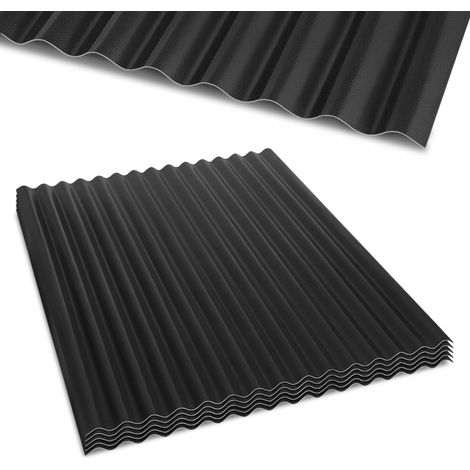 Wolketon Lot de 5 plaques ondulées ASA gris anthracite 117 x 93 cm, 1,5 mm, résistantes UV, acides, alcalis et sels, pour toiture extérieure (1/5)