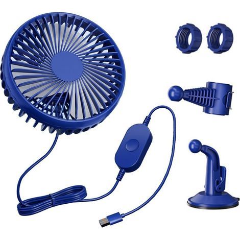 Ventilateur USB de voiture avec ventouse puissante et clip (1/5)