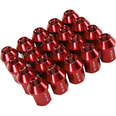 20 écrous de roue M12x1,5, 35 mm, alliage 6061, à extrémité fermée, pour Chevrolet Camaro 1983-2002, rouges (1/5)
