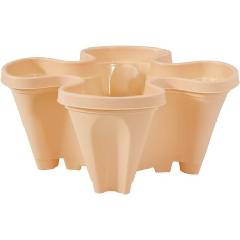 Maceta apilable (tierra/suculentas) – Maceta apilable con filtro de agua, PP, 35 x 15 cm, blanca – 1 maceta