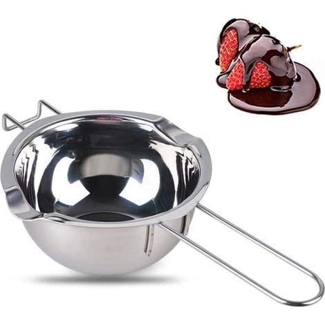 Creuset - Acier Inoxydable 304 - 400 ml - Pour Bain-Marie Chocolat Beurre Fromage Caramel - 26 x 14 x 6 cm (1/3)