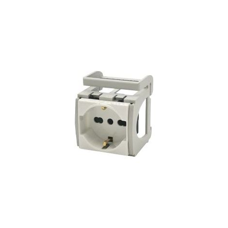 FAEG Portafrutto Adattatore da Guida Omega con Presa Schuko 2P+T 10/16 A – Modello FG14242