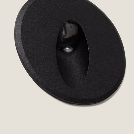 Segnapasso per Esterno LED 3W Incasso Parete Circolare Ovale Adam 2700K Nero Bianco Caldo (1/5)