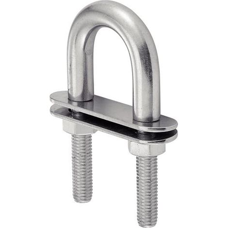Etrier en U - Avec double plaque - Inox A4 4x62 mm - Boîte de 10