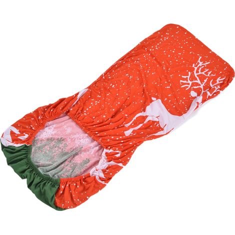 Housse de chaise de Noël en fibre de polyuréthane extensible et anti-pliage, idéale pour les fêtes de fin d'année à la maison. Motif faon. (1/5)