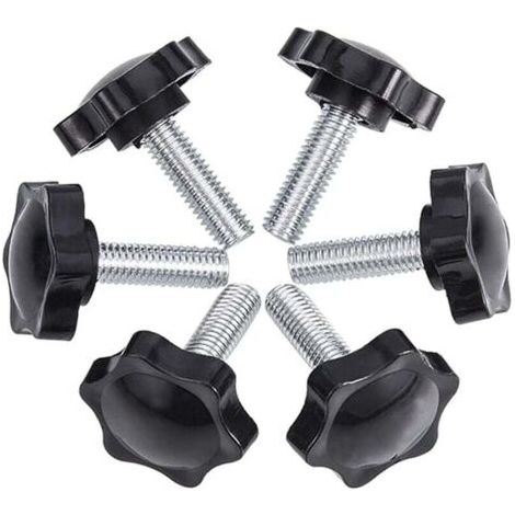 Paquet de 6 vis à oreilles M8 50 44 Vis à oreilles Bouton étoile en plastique moleté Clips à vis à oreilles (1/4)