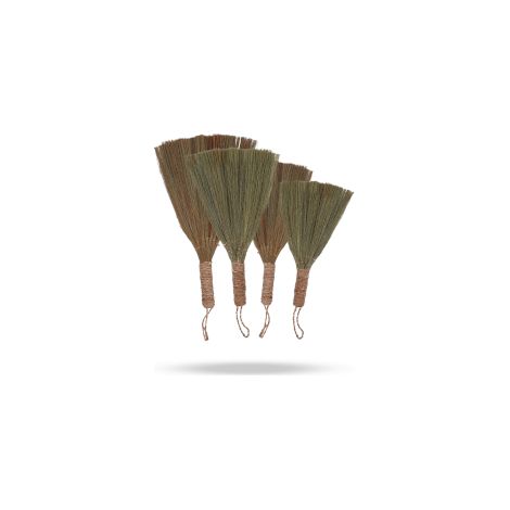 Coffret 4 - Balai éventail Pampas - Tailles mixtes naturelles- Vendu par 1