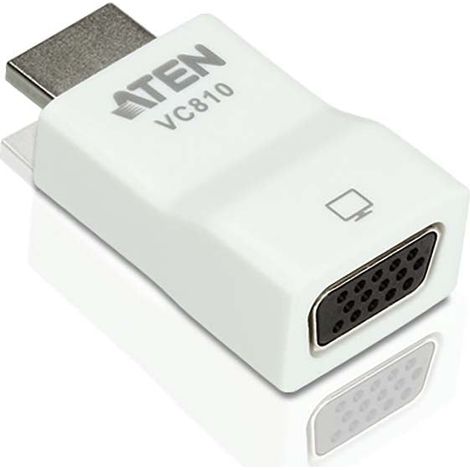 Aten HDMI-zu-VGA-Konverter VC810-AT, 1920 x 1200 Pixel, 1080p, Weiß, Kunststoff, HDMI, VGA, VC810-AT (1/4)