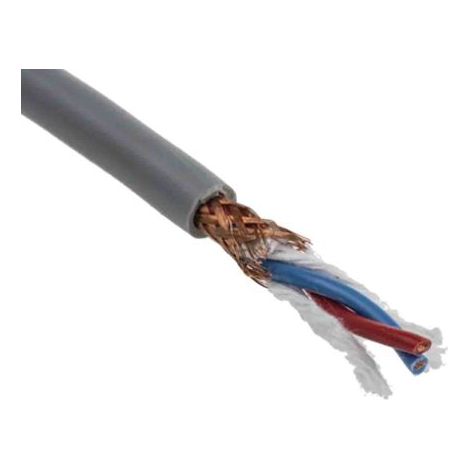 Câble audio 1 paire , 0,5 mm² Blindé, Multiconducteur, gaine Gris