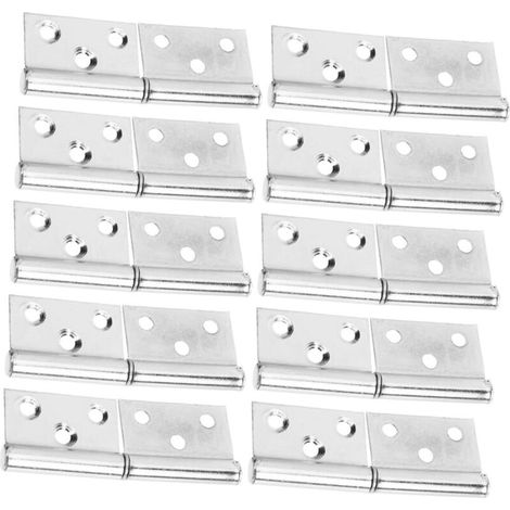 10 pièces Charnières Amovibles Acier Inoxydable Paumelles Démontables pour Portes Intérieures et Extérieures Adaptées Portes de Garage et Petits Meubles Installation Facile