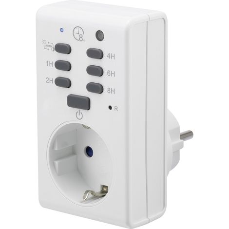 Renkforce 1289333 Steckdosen-Timer analog  Tagesprogramm  1800 W IP20 Dämmerungsfunktion, Countdown-