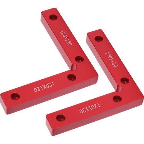 Équerres de serrage 90° 120x120, 2 pièces, guides de positionnement en bois, outil de menuisier pour angle droit (1/5)