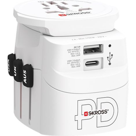 Reiseadapter Triton Skross World Adapter PRO Light USB Schnellladung