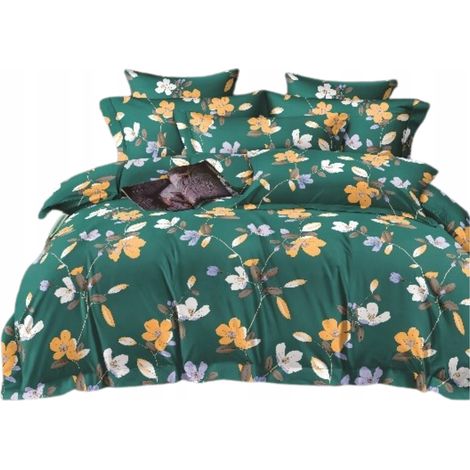 Parure de lit Parylux « Vert fleuri », housse de couette 1 pièce 200x220cm (1/5)