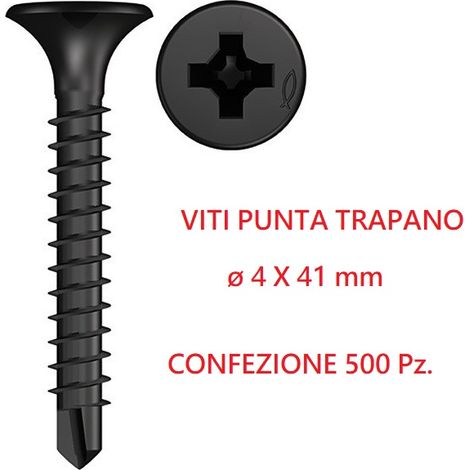 Viti Punta Trapano Per Lastra GYPSOTECH EXTERNA LIGHT - Accessori per Cartongesso - ( 4 X 41mm) - CONF. 500 PZ