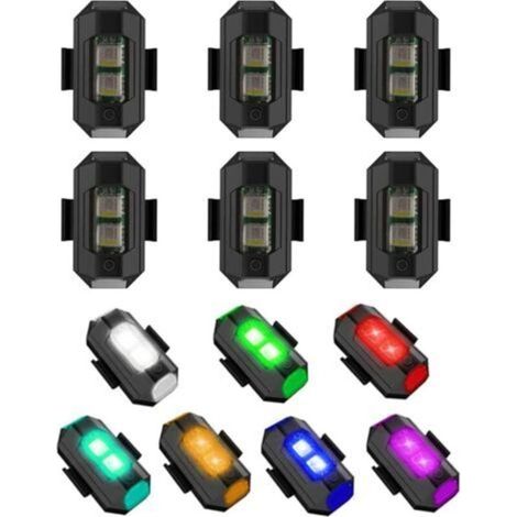 6pcs Color LED Strobe Lights, Strobe Lights for Airplanes, LED Anti-Collision Lighting Night Signal Lights, Mini Drone Lamp, Strobe Lamp for Cars, Motorcycles, Bikes (1/5)
