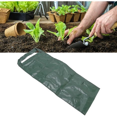 Sac de plantation mural en PE pour fraisiers, sac de plantation vertical tridimensionnel à plusieurs ouvertures, vert à 8 ouvertures (1/5)