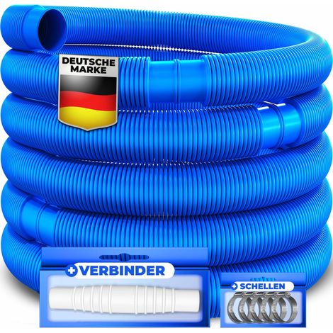 KESSER® Poolschlauch  Schwimmbadschlauch mit Muffen  Solarschlauch für Pool und Schwimmbecken  Saugschlauch  Pumpenschlauch  Flexibler Wasserschlauch   Blau / Länge 14m ( Ø 32 mm )