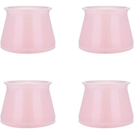 Protecteurs de pieds de chaise en silicone élastique, design fermé, facile à nettoyer, rose nordique rond (1/4)
