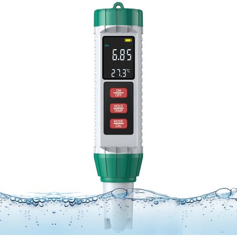 Misuratore di pH (± 0,01), 5 in 1 PH, TDS, EC, salinità, termometro, tester di pH per piscina ad alta precisione con display retroilluminato a LED e compensazione della temperatura, per acqua potabile