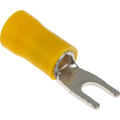 Cosse à fourche à sertir RS PRO Isolé, Jaune 10AWG 6mm² 12AWG 2.5mm²