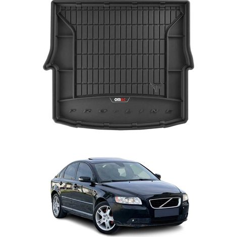 OMAC Tapis de Coffre Voiture Compatible avec Volvo S40 II 2004 à 2012, Antidérapant Imperméable, 3D Premium TPE, Noir (1/5)