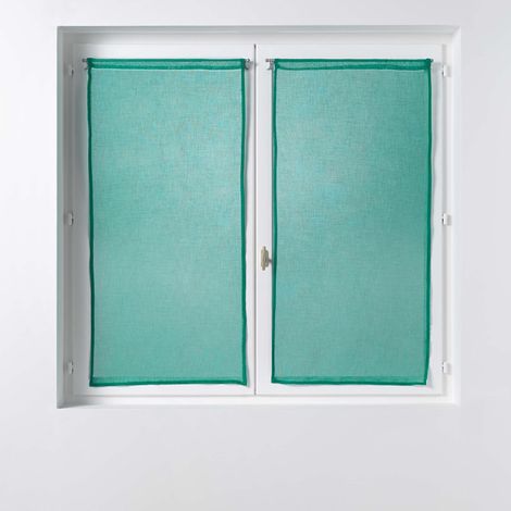Paire de Rideaux Voile 60 x 90 cm Sandras Emeraude (1/3)