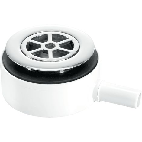 McAlpine UPSW-3 Pumped Shower Waste Outlet: 70mm Chrome Plated Brass Flange with Top Access x 15mm Plain Tail Outlet (1/3)