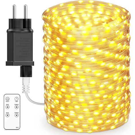 600 LED String Lights, 100m Outdoor String Lights, 8 Modes, IP44 Waterproof, Warm White Light (1/5)