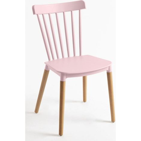 ORION91oficial® - Silla ALCIONE Rosa Asiento Polipropileno y Patas Haya (83x48x52,5 cm) Estilo Escandinavo, Comedor, Hostelería, Oficina, Salón, Teletrabajo, Cocina - spaziOrion91 (1/5)