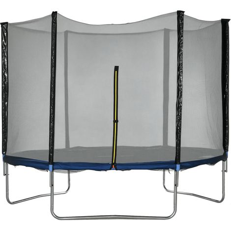Trampolino Irovami da esterno con rete di sicurezza 305 cm, scala e imbottiture, acciaio zincato, carico 120 kg, per bambini e adulti