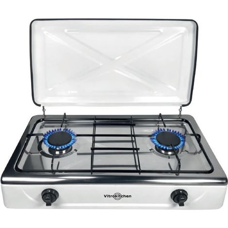 Cocina gas Vitrokitchen 202BB acero inoxidable compacta