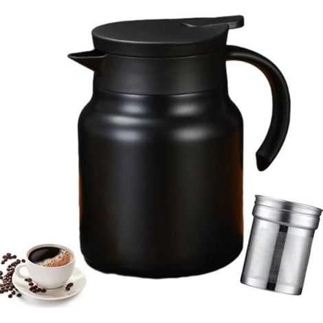 Théière Caf - 1000 ml - Double Paroi Amovible - Passoire Intégrée - Noir (1/4)