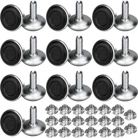 20 Pcs Pied pour Meuble Reglable M8x20x30mm Vérin de Meuble avec Écrou à Griffes Support de Nivellement de Chaise Table (1/5)