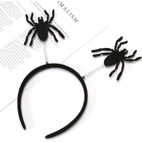 Serre-tête araignée d'Halloween, bandeau araignée noir, accessoire de déguisement toile d'araignée effrayante, coiffe gothique pour fête ou festival (1/5)