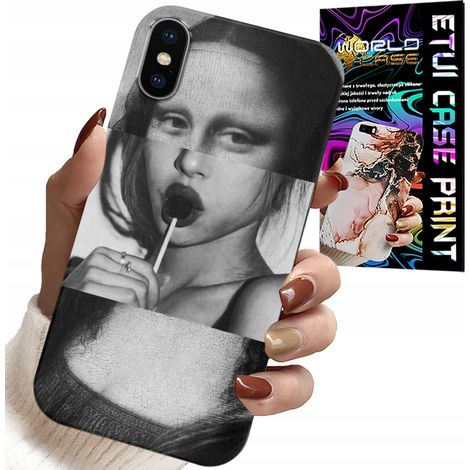 Custodia per iPhone X / XS - Monna Lisa con motivo a lecca-lecca alla moda (1/5)