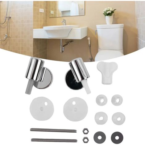 (1 pièce) 1 jeu de charnières de siège de toilette à fermeture amortie en ABS, connecteur de fixation, accessoires de remplacement pour salle de bain (1/5)