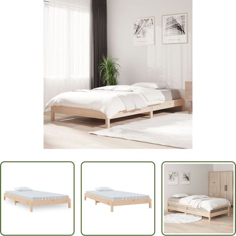 vidaXL Lit sans matelas - Lit empilable sans matelas 90x190 cm bois de pin massif (1/5)