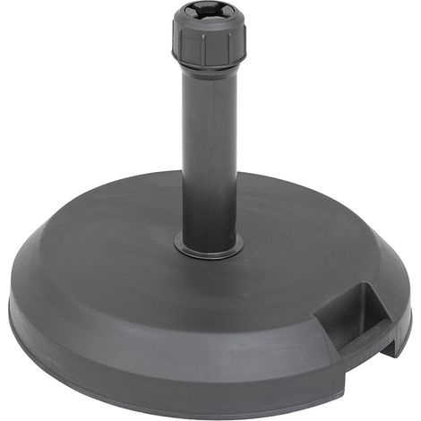 Hesperide – Pied de parasol béton noir 29kg – Résistant aux intempéries – Compatible mâts 35/38/48mm – Dimensions D. 47 x H. 38 cm