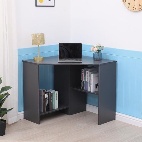 Wellington Grey Computer Desk PC Laptop Table Corner Home Office Study Gaming (1/5)