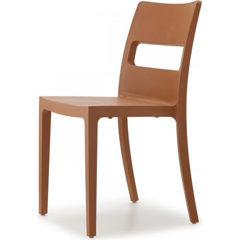 SEDIA SAI colorata per esterni/interni confezione da 6 pezzi terracotta (1/5)