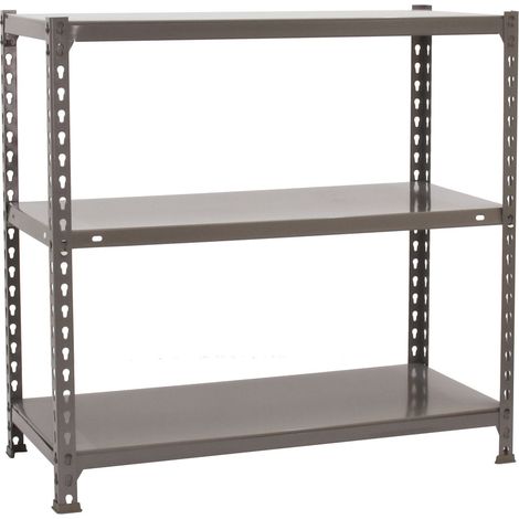 Estantería metálica sin tornillos SIMONCLICK de 3 estantes (90x80x30cm) GRIS (1/5)