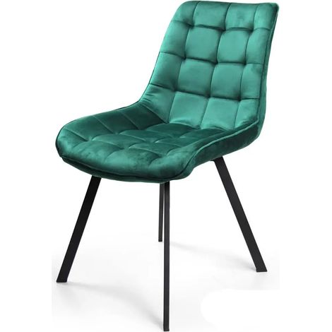 Set de 4 poltronas de terciopelo verde 53x43x85