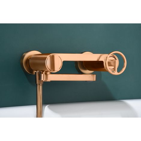 Imex -  Grifo Monomando Ducha y Bañera  Oro Rosa Serie  Olimpo